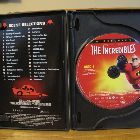 The Incredibles DVD and Case - Widescreen Edition - Picture 4 of 8
